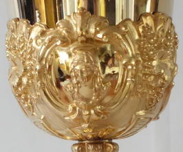 Antique solid silver gilt French Baroque Chalice